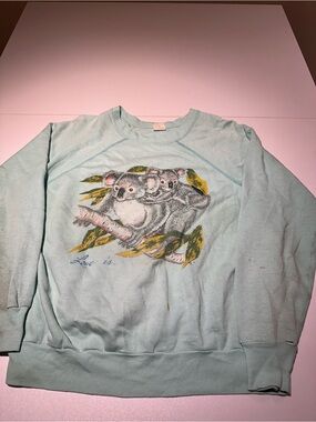 Light Aqua Sweatshirt with Koala Graphic